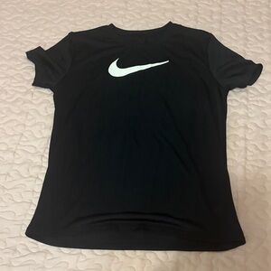 Nike Black Short-Sleeve Tee with White Logo